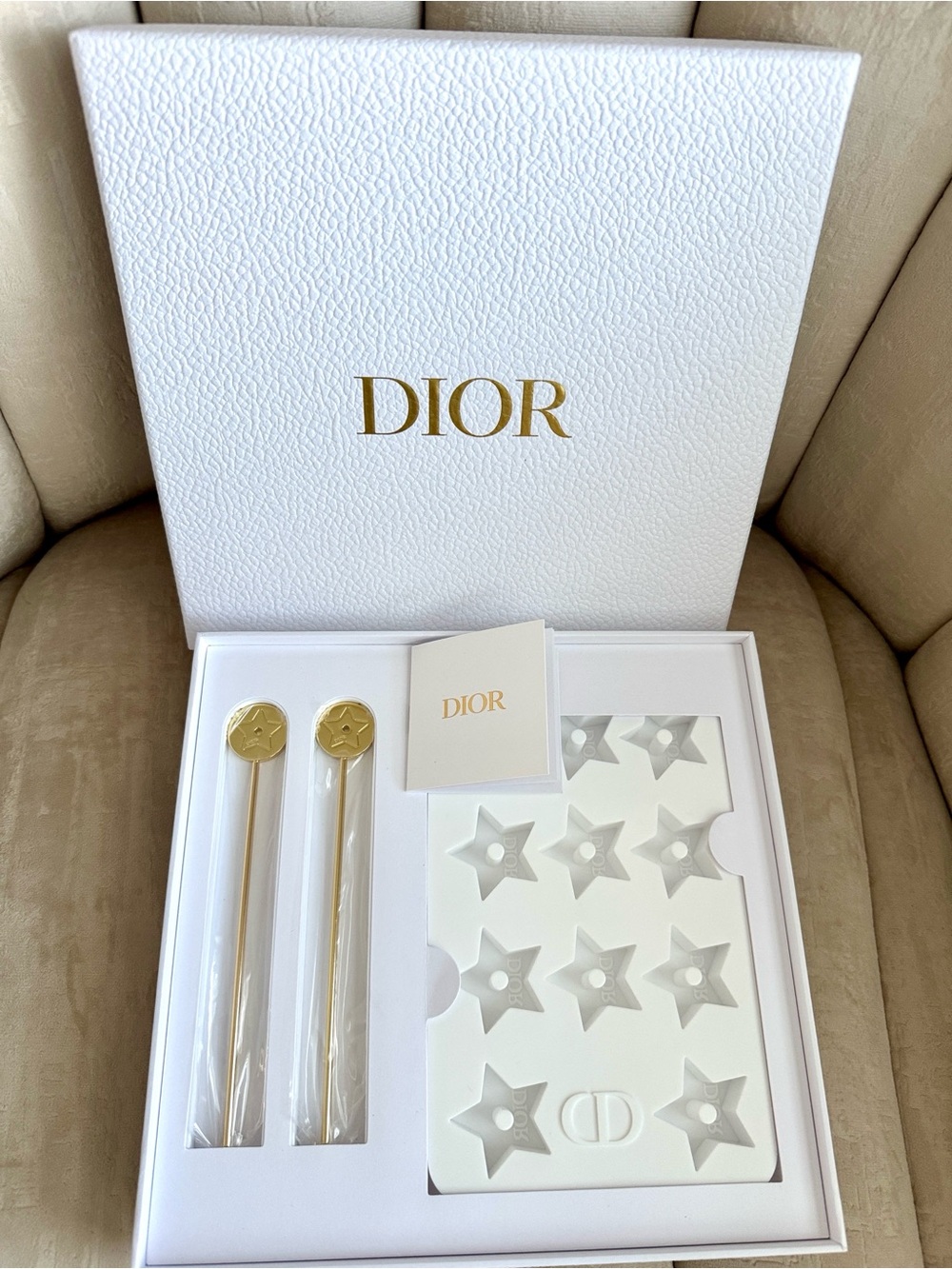 Dior Gold Star Stirring Spoons with White Star Mold Set